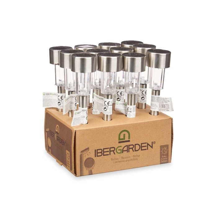 Ibergarden Baliza Solar Plástico Acero Inoxidable 4.5x22x4.5 cm (Set de 36) 2