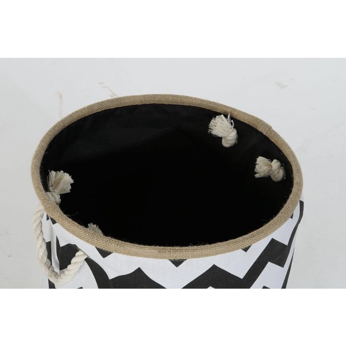 Cesta Decorativa DKD Home Decor Blanco Gris Yute Jute 2