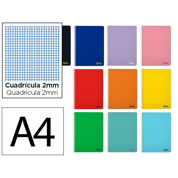 Cuaderno Espiral Liderpapel A4 Smart Tapa Blanda 80H 75 gr Milimetrado 2 mm Colores Surtidos