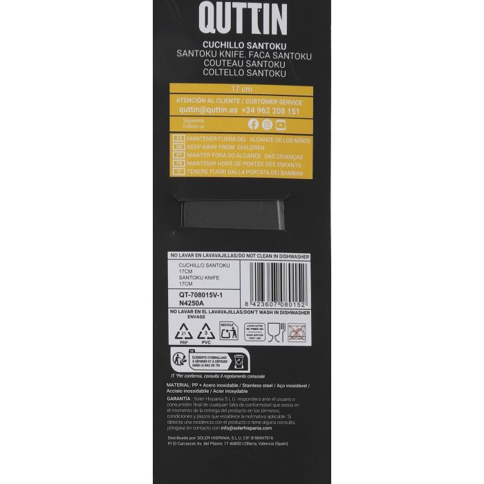 Quttin Cuchillo Santoku Cocina 17 cm Dark (28 Unidades) 2