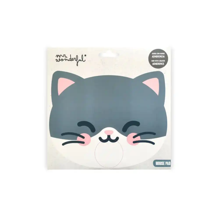 Wondee Alfombrilla para Ratón Mr. Wonderful Forma Gato Antideslizante Control Preciso Cómoda Lavable 5