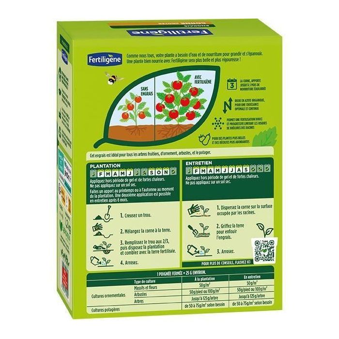 UAB FERTILIGENE Abono cuerno triturado - FCOR12 - 1,2 kg - Para enraizamiento - 1 aplicación durante 3 meses 1