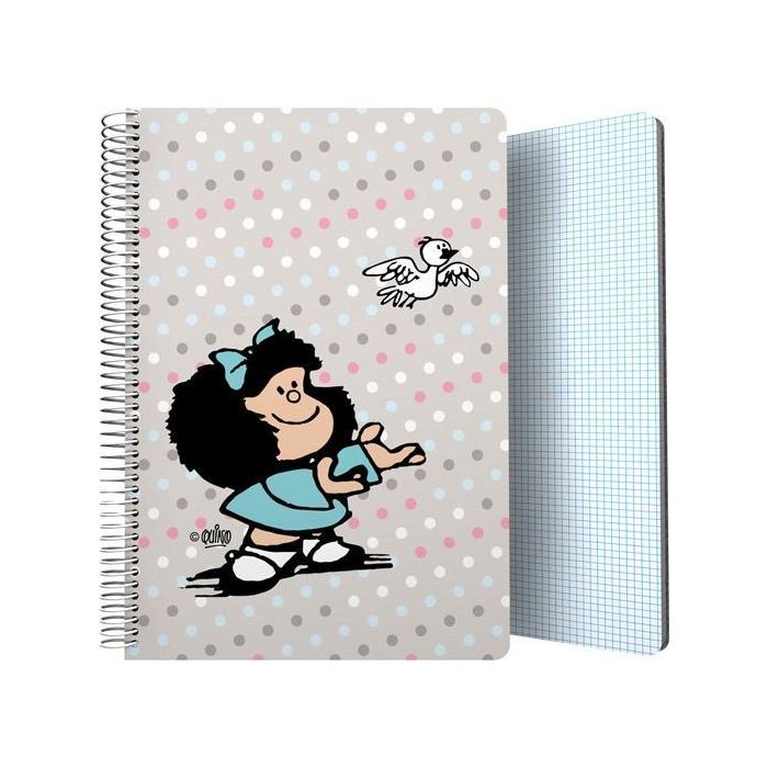 Grafoplás Cuaderno Espiral Folio 80H 4x4 mm 90 gr Tapa Pp Mafalda Bird Grafoplás Cuaderno Espiral Folio 80H 4x4 mm 90 gr Tapa Pp Mafalda Bird