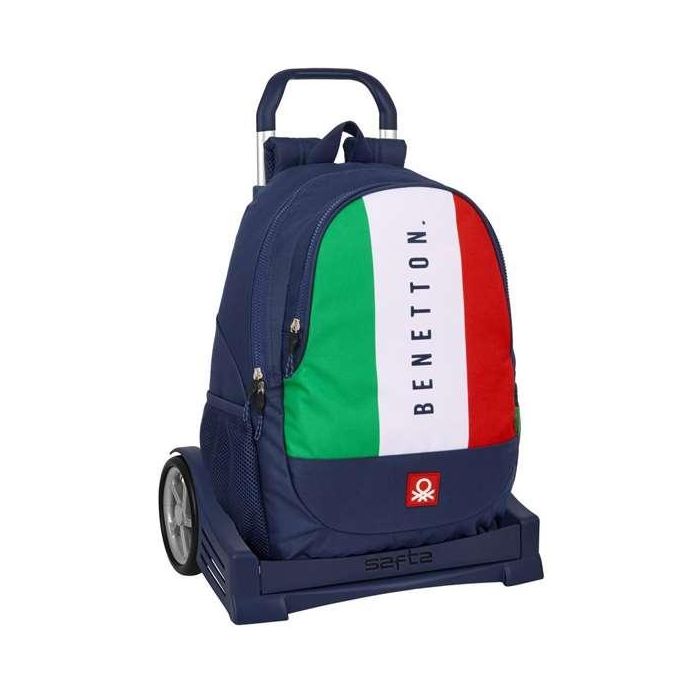 Mochila Escolar con Ruedas Benetton Flag Azul marino 32 x 44 x 16 cm 0 Mochila Escolar con Ruedas Benetton Flag Azul marino 32 x 44 x 16 cm 0