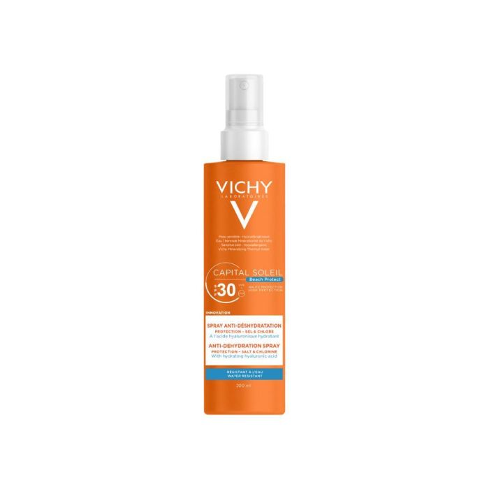 Vichy Capital Soleil Cell Protect Protector Solar Corporal SPF30 Spray para Pieles Sensibles y Todo Tipo de Piel - Resistente al Agua 200ml