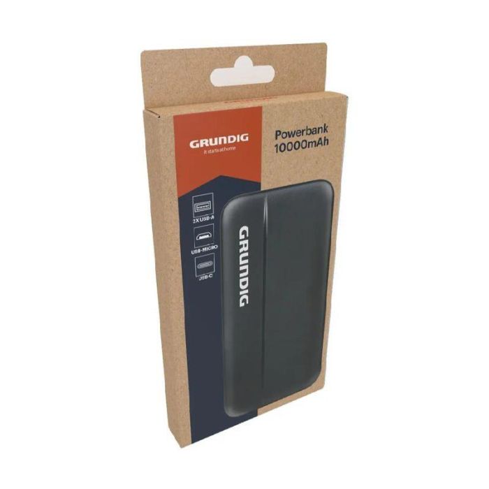 GRUNDIG POWERBANK 10000MAH CON DOBLE USB Y TIPO C - Batería Portátil Recargable