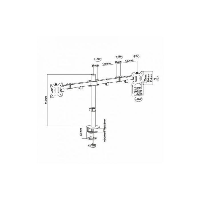 Aisens Soporte de Mesa Eco Giratorio Inclinable para TV/Monitor 13"-32", 8 kg, 3 Pivotes, 2 Brazos, Negro 3 Aisens Soporte de Mesa Eco Giratorio Inclinable para TV/Monitor 13"-32", 8 kg, 3 Pivotes, 2 Brazos, Negro 3
