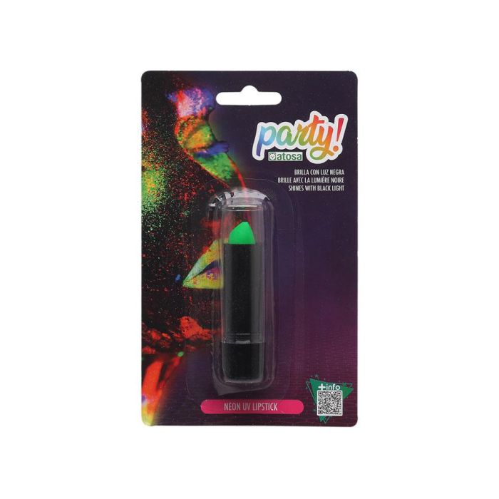 Pintalabios Barra Neon Glow In The Dark Verde Luz Uv - Maquillaje Fluorescente para Fiestas, Halloween y Festivales