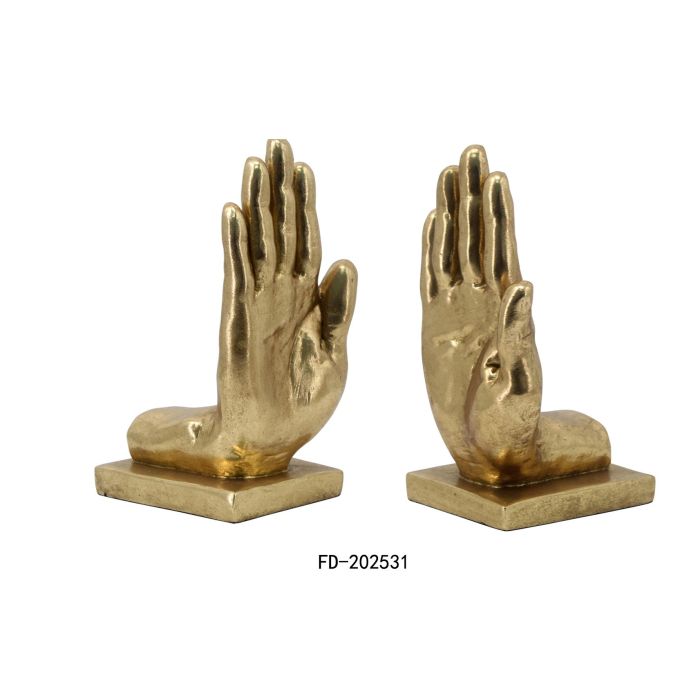 Sujetalibros Moderno DKD Home Decor Dorado 10 x 22 x 24 cm Set de 2