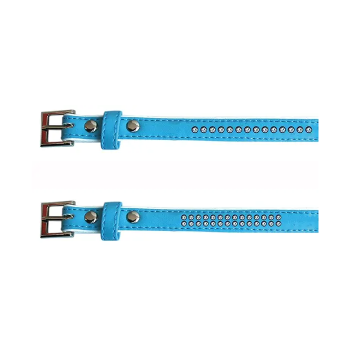 Freedog Collar Polipiel Brillantes Azul 1.3 X 30 cm