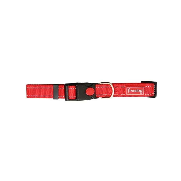 Freedog Collar Nylon Reflect Rojo 15 mm X 35-50 cm