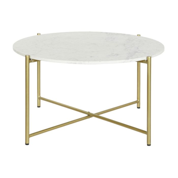 Mesa Centro Glam DKD Home Decor Blanco Dorado 81 x 44 x 81 cm 1