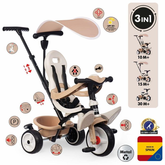Smoby SMO7600741403 Triciclo para Bebés Beige 6 Smoby SMO7600741403 Triciclo para Bebés Beige 6