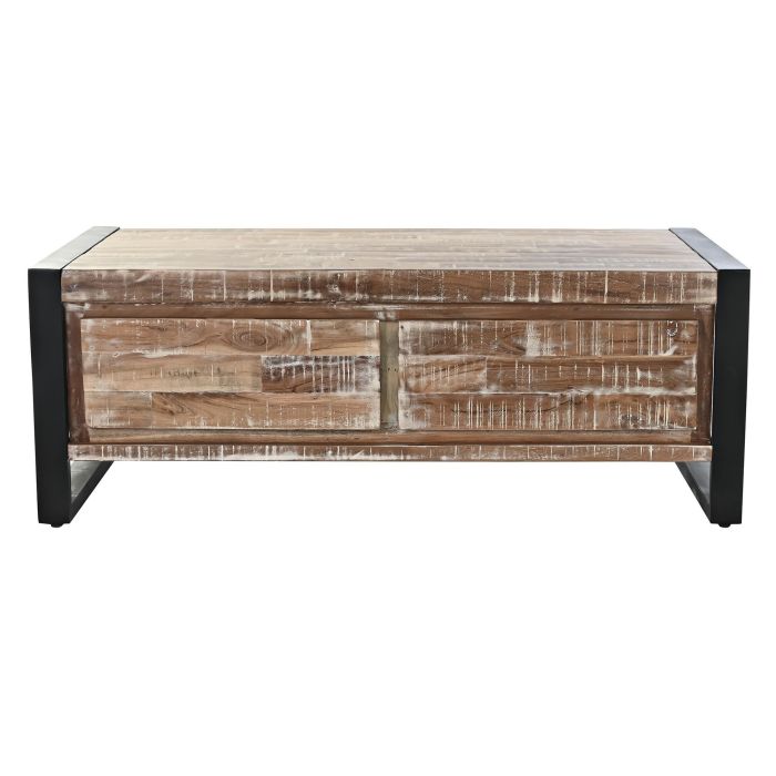 DKD Home Decor Mesa Centro Alpino Natural Negro Acacia Metal 110 x 60 x 40 cm 5