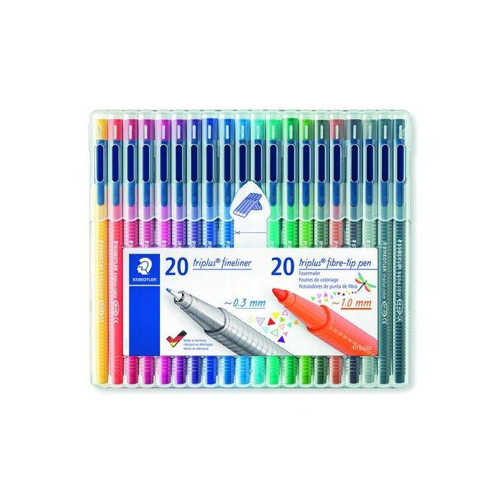 Rotulador Fibra Staedtler 334 Triplus Fineliner + 323 Triplus Color Box De 40 20X 334 Triplus Fineliner 20X 323 Triplus Color