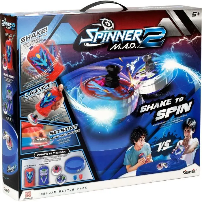 Silverlit Juego de Fiesta SPINNER MAD 2 con 2 Peonzas y 1 Arena, a partir de 5 Años - AAASP10079 0 Silverlit Juego de Fiesta SPINNER MAD 2 con 2 Peonzas y 1 Arena, a partir de 5 Años - AAASP10079 0