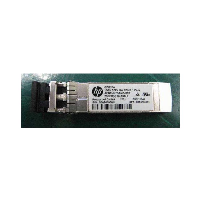 Hewlett Packard Enterprise 16Gb Fibre Channel SFP+ transceiver, multi-mode fiber, 850nm wavelength, 100m range, supports 4.25-14.025 Gbps data rates. Hewlett Packard Enterprise 16Gb Fibre Channel SFP+ transceiver, multi-mode fiber, 850nm wavelength, 100m range, supports 4.25-14.025 Gbps data rates.
