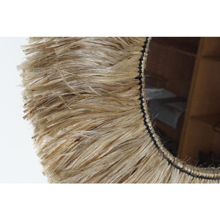 DKD Home Decor Espejo Balines Natural Yute Cristal 64 x 64 x 3 cm 1