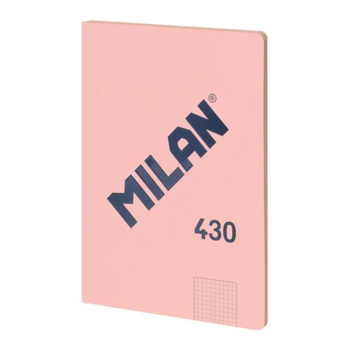 Milán Cuaderno A4 Cuadriculado Encolado Rosa, 48 Hojas, Tapa Flexible, Microperforado, Colección 430