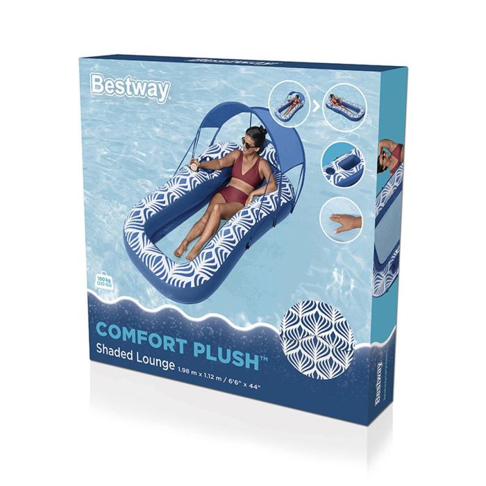 Bestway Colchoneta Hinchable con Parasol Comfort Plush 198x112 cm Playa y Piscina 43732 17