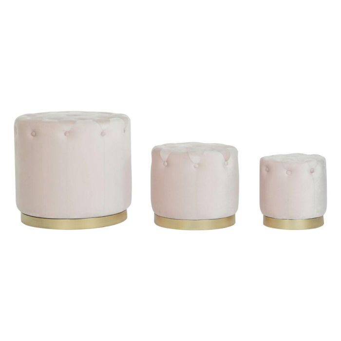 Reposapies DKD Home Decor Rosa Dorado 60 x 45 x 60 cm Set de 3 Reposapies DKD Home Decor Rosa Dorado 60 x 45 x 60 cm Set de 3