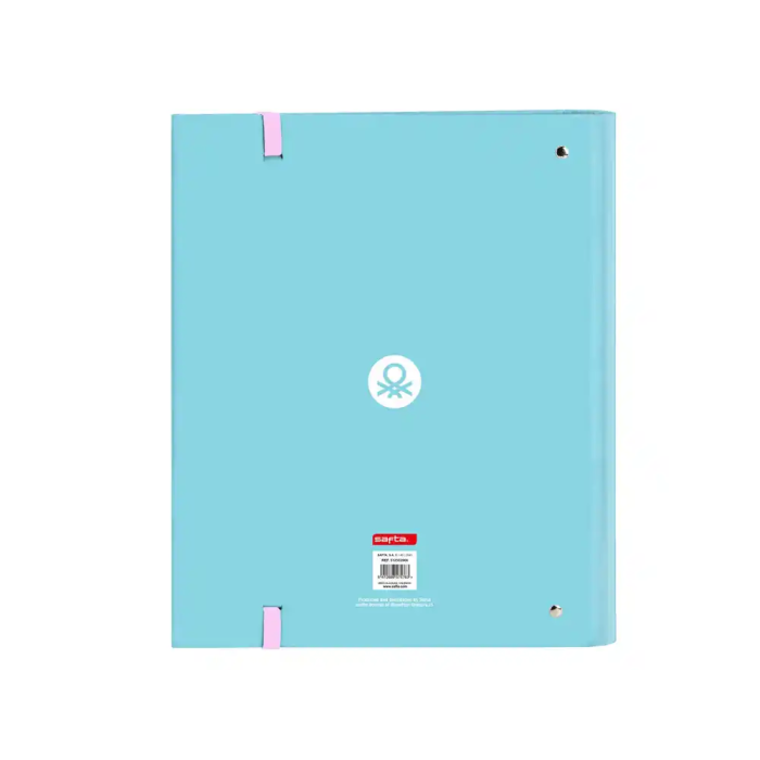 Carpeta de anillas Benetton Unique Rosa Turquesa 27 x 32 x 3.5 cm 1