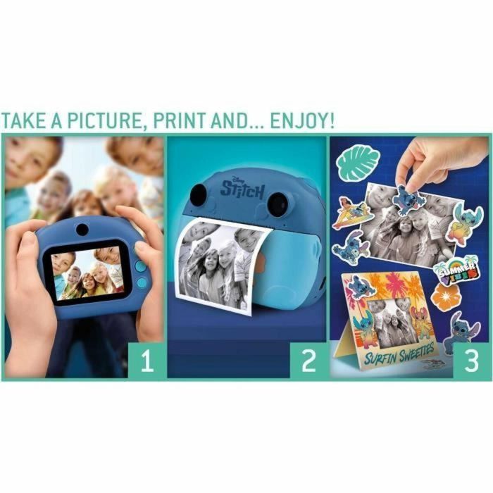 Lisciani Giochi LIS8008324107247 Cámara Instantánea PRINT CAM STITCH Lente Dual, Efectos, Marcos, Impresión Instantánea 5