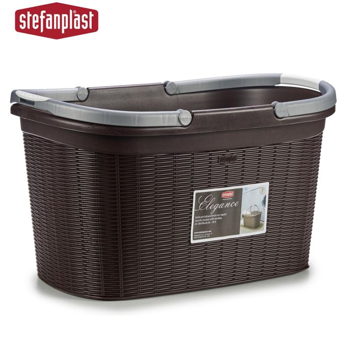Cesto Ropa Elegance Stefanplast 57.5x29x36.5 cm, 35L, Beige/Blanco/Chocolate (15 Unidades) 1 Cesto Ropa Elegance Stefanplast 57.5x29x36.5 cm, 35L, Beige/Blanco/Chocolate (15 Unidades) 1