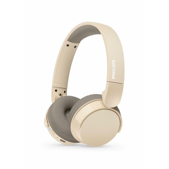 Philips TAH3209BG/00 Auriculares Inalámbricos de Diadema, Micrófono, Bluetooth 5.3, 25h Batería, Plegables, Sonido con Graves Dinámicos, Beige