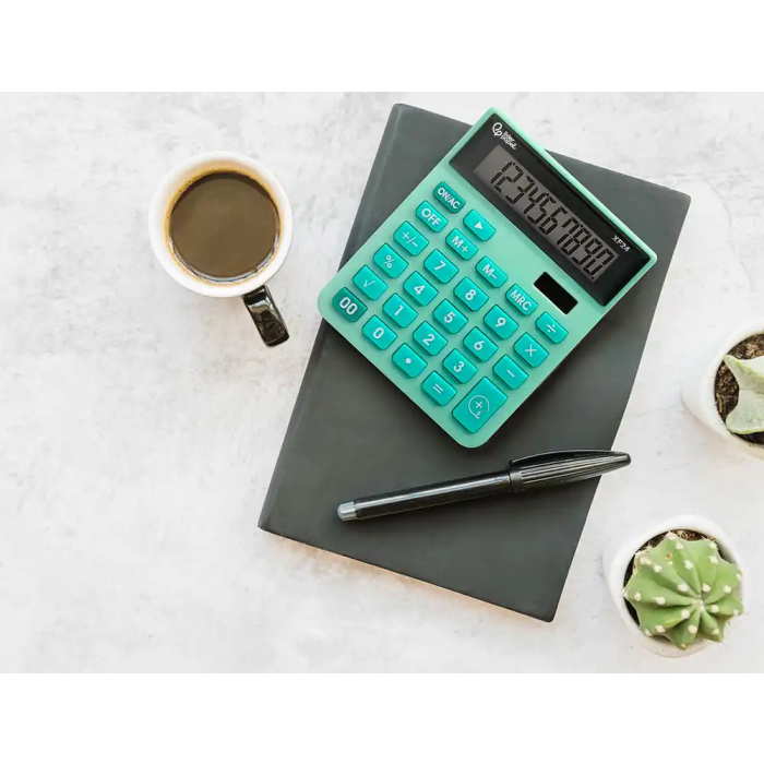 Liderpapel xf24 Calculadora Sobremesa 10 Dígitos Solar y Pila Verde 127x105x24 mm 6