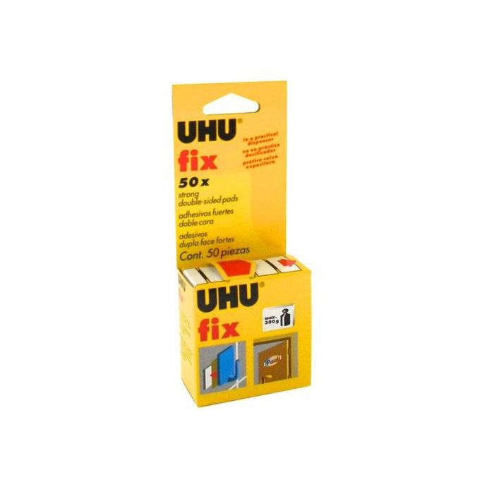 Cinta Adhesiva Doble Cara Uhu Fix Tiras Estuche De 50