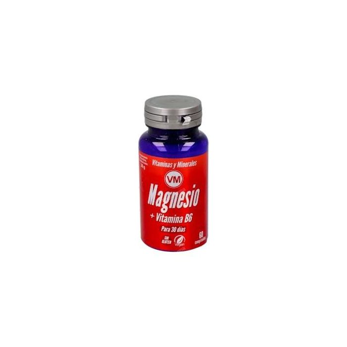 YNSADIET Magnesio + Vitamina B6, 60 comprimidos. Disminuye cansancio y fatiga. Apto para veganos.
