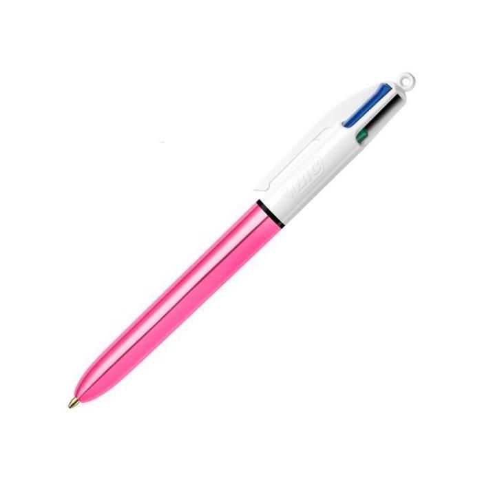 Bic Bolígrafo 4 Colores Shine Silver Cuerpo Blanco-Rosa Metálico Caja 12 Ud Bic Bolígrafo 4 Colores Shine Silver Cuerpo Blanco-Rosa Metálico Caja 12 Ud