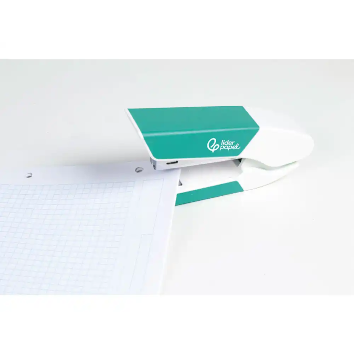 Liderpapel Grapadora Turquesa con Extraegrapas y Caja de 1000 Grapas 26/6, Capacidad 20 Hojas, Plástico con Mecanismo Metálico 3