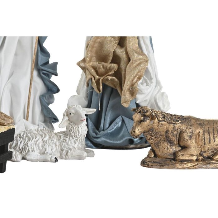 DKD Home Decor Nacimiento Navidad Moderna Azul Blanco Set de 9 piezas de Poliester 15 x 30 x 20 cm 4 DKD Home Decor Nacimiento Navidad Moderna Azul Blanco Set de 9 piezas de Poliester 15 x 30 x 20 cm 4
