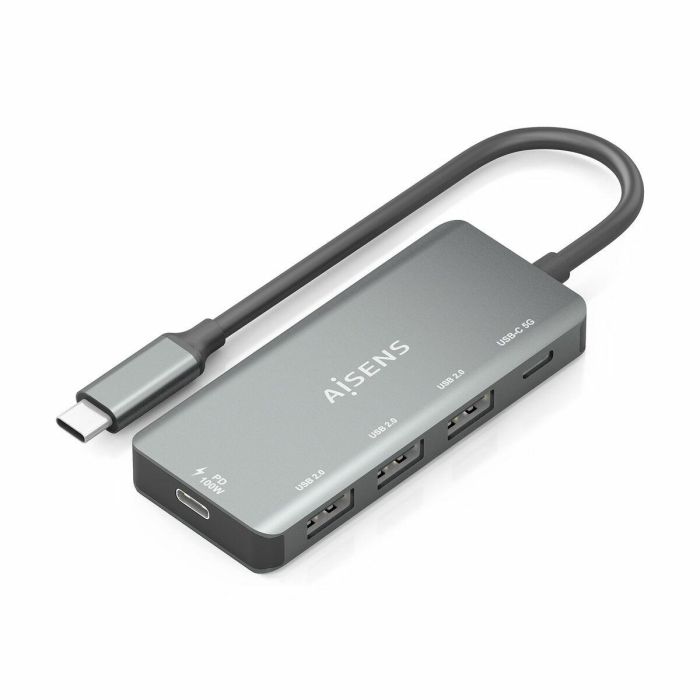 Hub USB Aisens A109-0945 Gris 100 W 3 Hub USB Aisens A109-0945 Gris 100 W 3