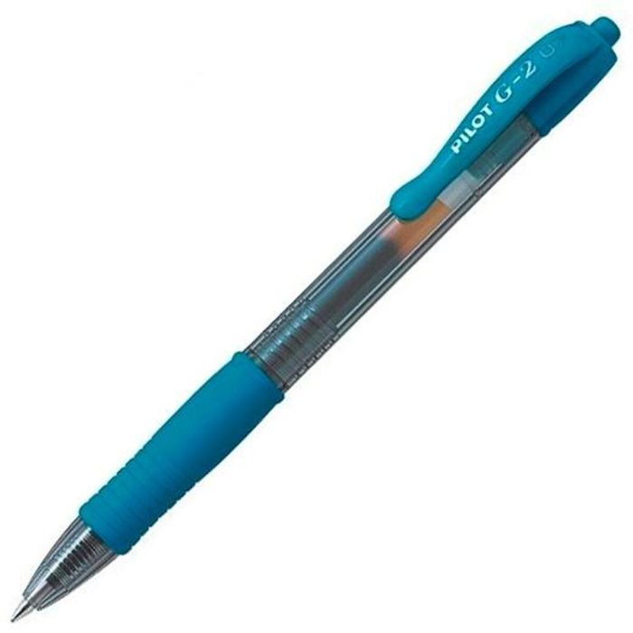 Bolígrafo de gel Pilot G-2 Azul Turquesa 0,4 mm (12 Unidades) 1