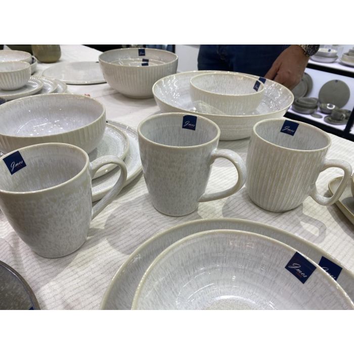 Plato Horeca DKD Home Decor Blanco 22.8 x 4.5 x 22.8 cm (6 Unidades) 2