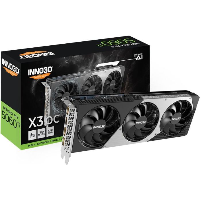Inno3D GeForce RTX 5060 Ti X3 OC 8GB GDDR7, Tarjeta Gráfica con 3 Ventiladores, PCI Express 5.0 2