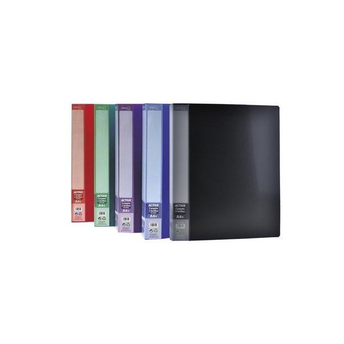 Carpeta De Anillas Office Box Pp Twill Supra A4 2 An.16Mm 5 Col.Surt.