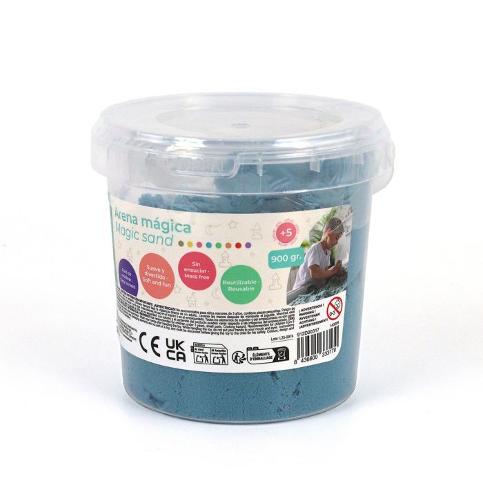 DEQUBE Arena Mágica Bote 900gr Azul D00317 Juego Creativo Infantil +