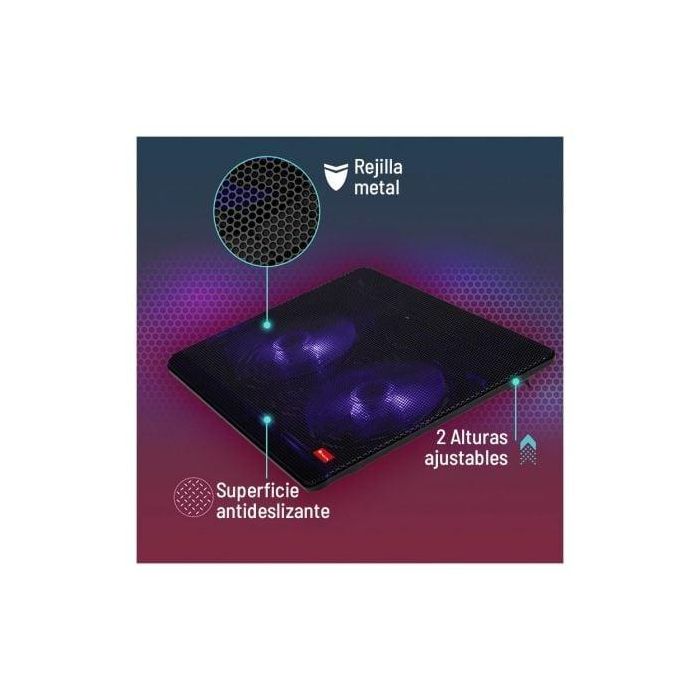 Soporte Refrigerante NGS Cooler Jetstand para Portátiles hasta 15.6"/ Iluminación LED 3 Soporte Refrigerante NGS Cooler Jetstand para Portátiles hasta 15.6"/ Iluminación LED 3