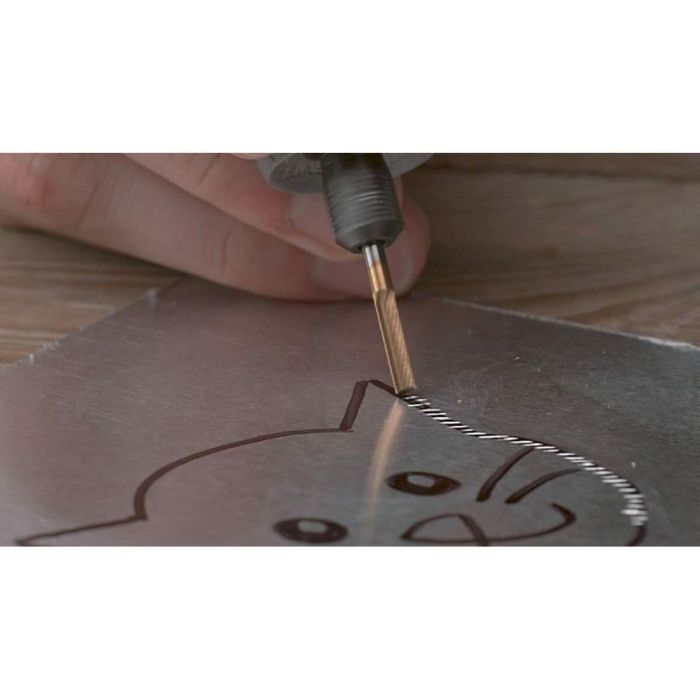 Dremel 9901DM Fresa de carburo de tungsteno para grabado, cilindro Ø3,2 mm, alta durabilidad 1
