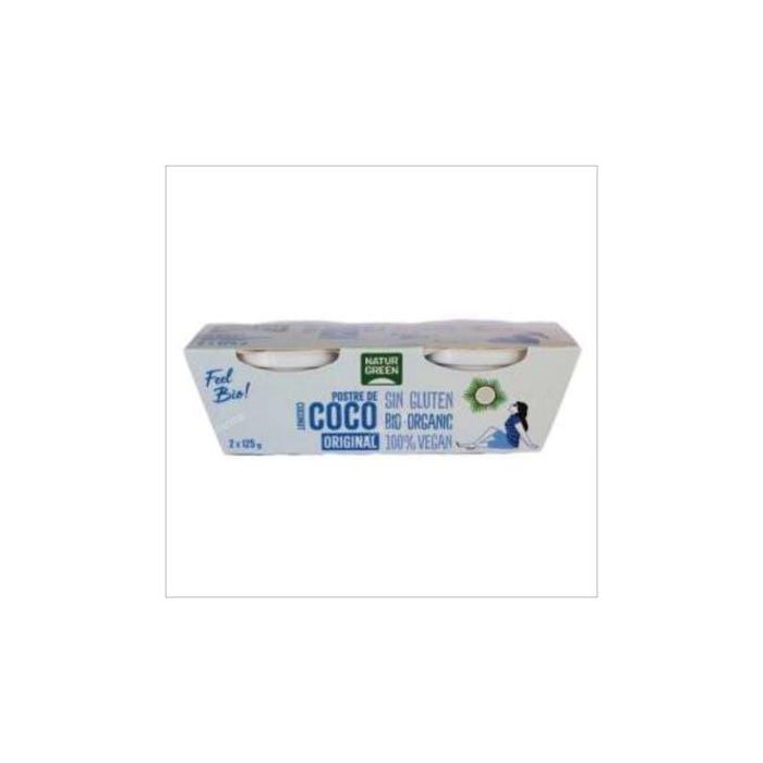 NATURGREEN Postre de Coco Ecológico Vegano y Sin Gluten 2x125g