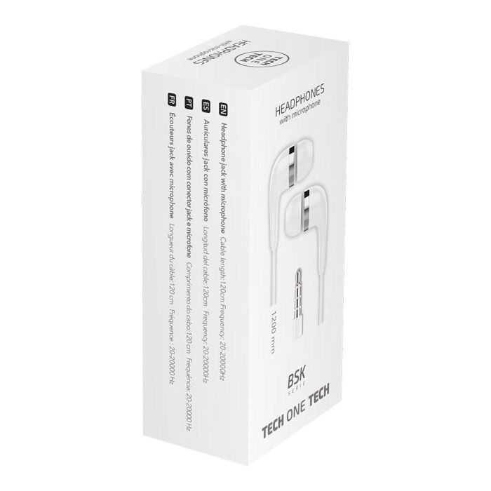 Auriculares bsk jack con micrófono, blanco 1 Auriculares bsk jack con micrófono, blanco 1