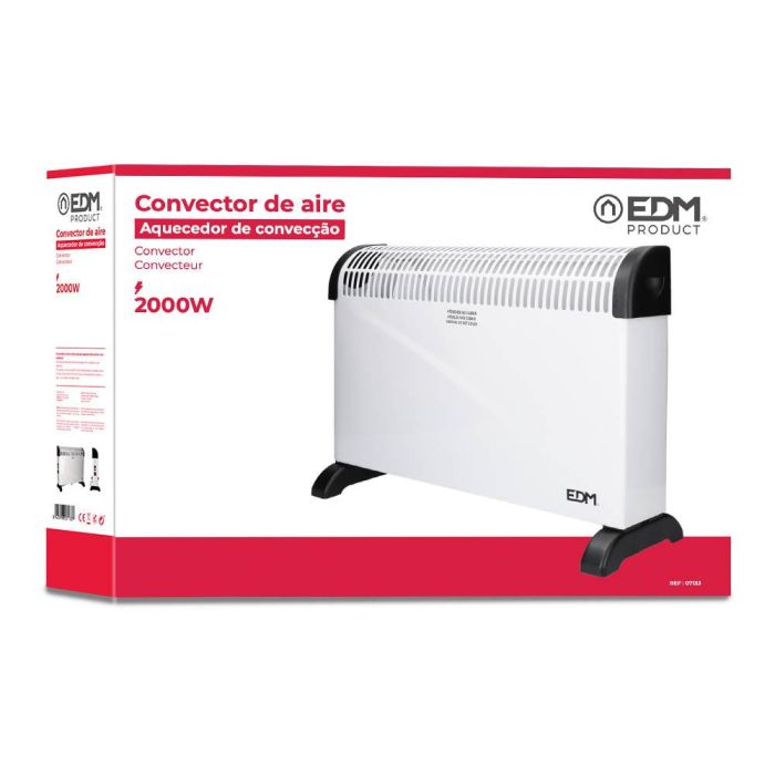 Edm Convector de aire modelo standard 2000W 62,5x14x49cm blanco 1 Edm Convector de aire modelo standard 2000W 62,5x14x49cm blanco 1