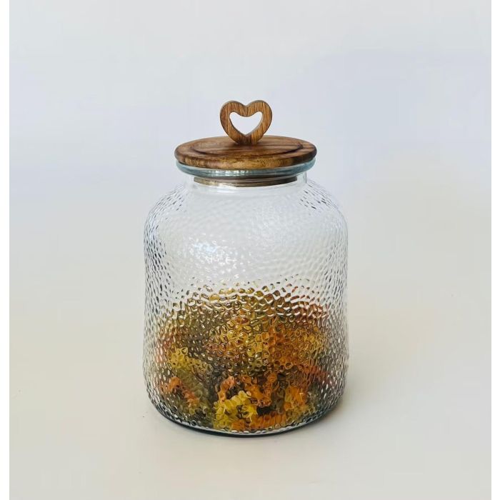 Bote Basicos DKD Home Decor Transparente Natural 17.3 x 22 x 17.3 cm (4 Unidades) 1