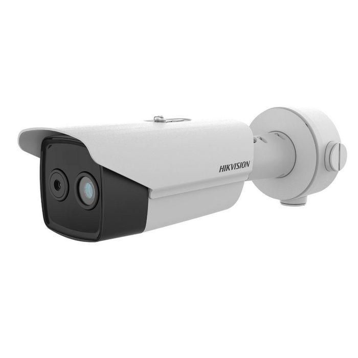 Hikvision Cámara Térmica IP Bullet 25mm 384x288 (4M 12.4mm) IP67 NEMA 4X, Medición Temperatura, Audio, Alarma, PoE