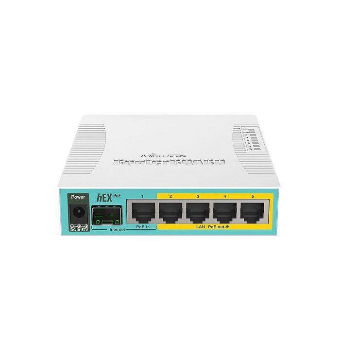 MikroTik hEX PoE Router Gigabit Ethernet 5 puertos con PoE Out (2-5), CPU 800MHz, 128MB RAM, SFP, USB 2.0, 12-57V 3 MikroTik hEX PoE Router Gigabit Ethernet 5 puertos con PoE Out (2-5), CPU 800MHz, 128MB RAM, SFP, USB 2.0, 12-57V 3