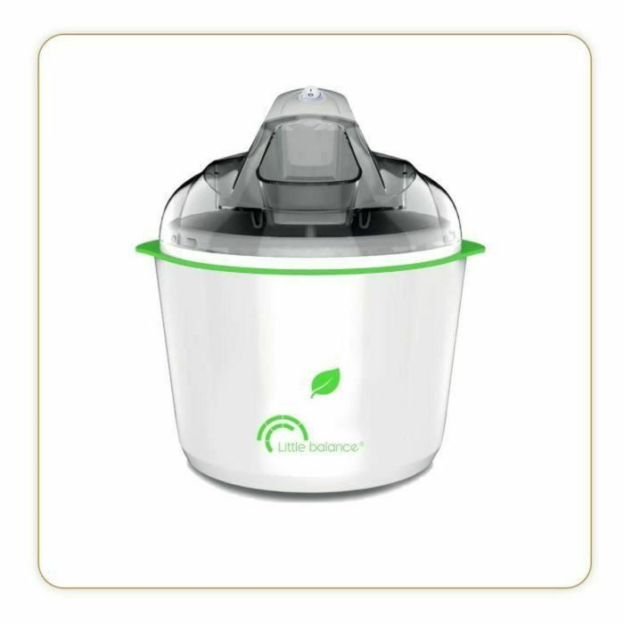 Little Balance 8234 Heladera Happy Sorbets 1,5 L con Depósito de Acero Inoxidable Extraíble, Compacta y Recetario, lista en 30 minutos
